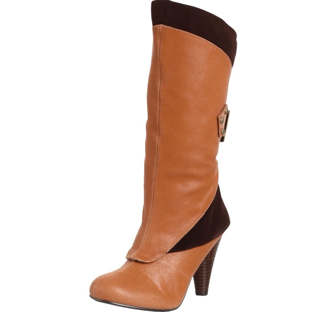 Naughty Monkey Women's Double Decker Suede & Leather Boot Size 9.5